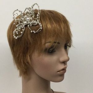 Artisan Made Hair Ornament Rhinestones & Pearls
